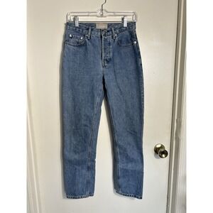 Everlane The 90s Cheeky Jean Size 25 Regular Medium Wash High Rise Straight Blue